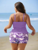 Tankini Feminino de 2 Peças com Alças Finas e Short - Melinda. Plus Size