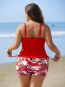 Tankini Feminino de 2 Peças com Alças Finas e Short - Melinda. Plus Size