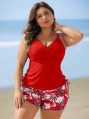 Tankini Feminino de 2 Peças com Alças Finas e Short - Melinda. Plus Size