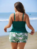 Tankini Feminino de 2 Peças com Alças Finas e Short - Melinda. Plus Size