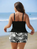 Tankini Feminino de 2 Peças com Alças Finas e Short - Melinda. Plus Size