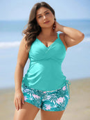 Tankini Feminino de 2 Peças com Alças Finas e Short - Melinda. Plus Size