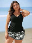 Tankini Feminino de 2 Peças com Alças Finas e Short - Melinda. Plus Size