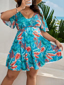 Tankini Feminino de 2 peças com Manga de Babado - Anastasia. Plus Size