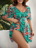 Tankini Feminino de 2 peças com Manga de Babado - Anastasia. Plus Size