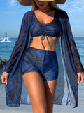 Tankini Feminino de 3 Peças com Amarração na Frente - Yasminie
