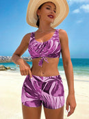 Tankini Feminino de 3 Peças com Amarração na Frente - Yasminie