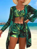 Tankini Feminino de 3 Peças com Amarração na Frente - Yasminie