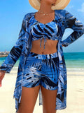 Tankini Feminino de 3 Peças com Amarração na Frente - Yasminie