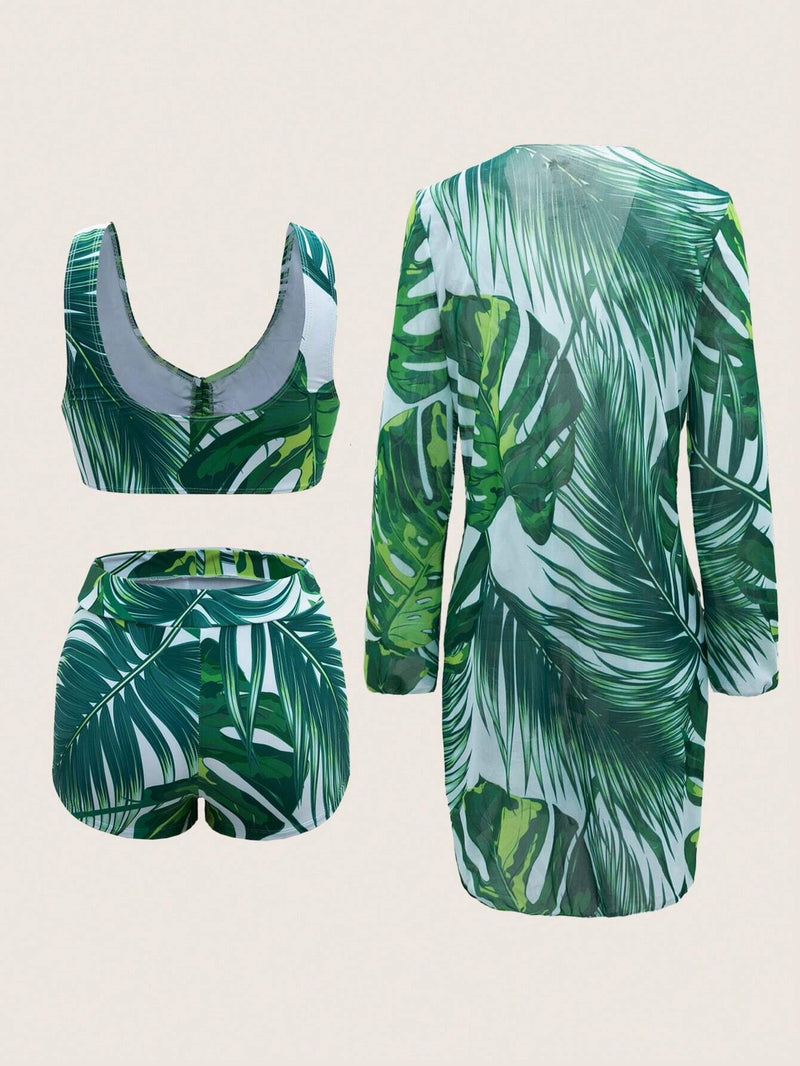 Tankini Feminino de 3 Peças com Amarração na Frente - Yasminie
