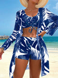 Tankini Feminino de 3 Peças com Amarração na Frente - Yasminie