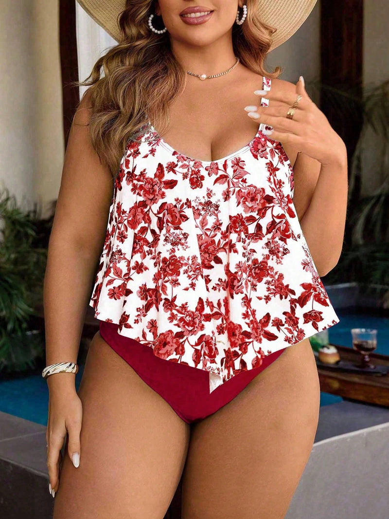 Tankini Feminino Top com Babados - Aleida. Plus Size