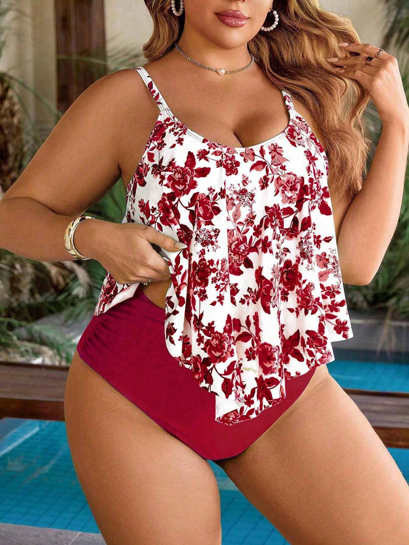 Tankini Feminino Top com Babados - Aleida. Plus Size