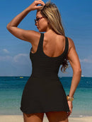 Tankini Feminino com design de Vestido com Ilhós Vazado, Cordão de Amarrar - Luana