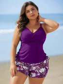 Tankini Feminino de 2 Peças com Alças Finas e Short - Melinda. Plus Size