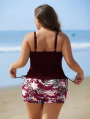 Tankini Feminino de 2 Peças com Alças Finas e Short - Melinda. Plus Size