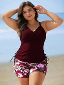 Tankini Feminino de 2 Peças com Alças Finas e Short - Melinda. Plus Size