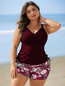 Tankini Feminino de 2 Peças com Alças Finas e Short - Melinda. Plus Size