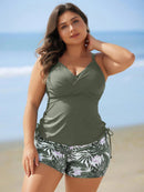 Tankini Feminino de 2 Peças com Alças Finas e Short - Melinda. Plus Size