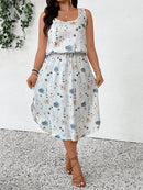 Vestido Feminino Havaiano comprimento Midi - Esme. Plus Size