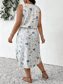 Vestido Feminino Havaiano comprimento Midi - Esme. Plus Size