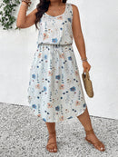 Vestido Feminino Havaiano comprimento Midi - Esme. Plus Size