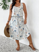 Vestido Feminino Havaiano comprimento Midi - Esme. Plus Size