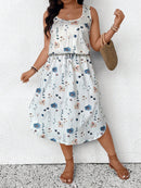 Vestido Feminino Havaiano comprimento Midi - Esme. Plus Size