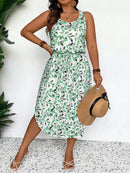 Vestido Feminino Havaiano comprimento Midi - Esme. Plus Size