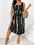 Vestido Feminino Havaiano comprimento Midi - Esme. Plus Size