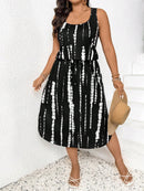 Vestido Feminino Havaiano comprimento Midi - Esme. Plus Size