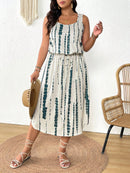 Vestido Feminino Havaiano comprimento Midi - Esme. Plus Size