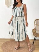 Vestido Feminino Havaiano comprimento Midi - Esme. Plus Size