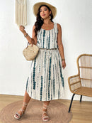 Vestido Feminino Havaiano comprimento Midi - Esme. Plus Size