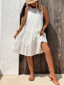 Vestido Feminino Sem Mangas e Barra com Babado - Ana Sofia