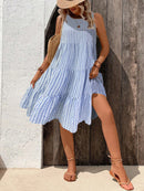 Vestido Feminino Sem Mangas e Barra com Babado - Ana Sofia