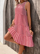 Vestido Feminino Sem Mangas e Barra com Babado - Ana Sofia