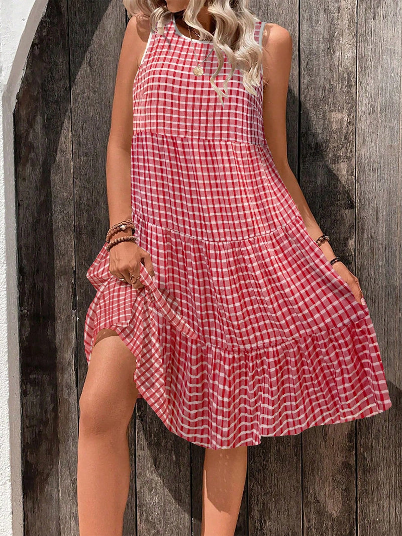 Vestido Feminino Sem Mangas e Barra com Babado - Ana Sofia