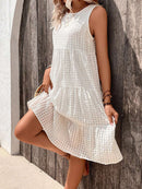 Vestido Feminino Sem Mangas e Barra com Babado - Ana Sofia