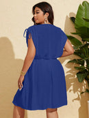 Vestido Feminino de Praia Com Cordão na Cintura - Alana. Plus Size