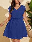 Vestido Feminino de Praia Com Cordão na Cintura - Alana. Plus Size