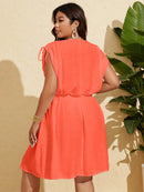 Vestido Feminino de Praia Com Cordão na Cintura - Alana. Plus Size