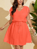 Vestido Feminino de Praia Com Cordão na Cintura - Alana. Plus Size