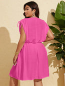 Vestido Feminino de Praia Com Cordão na Cintura - Alana. Plus Size