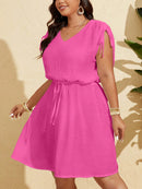 Vestido Feminino de Praia Com Cordão na Cintura - Alana. Plus Size