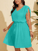Vestido Feminino de Praia Com Cordão na Cintura - Alana. Plus Size