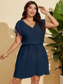 Vestido Feminino de Praia Com Cordão na Cintura - Alana. Plus Size