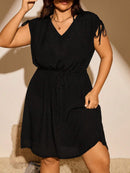 Vestido Feminino de Praia Com Cordão na Cintura - Alana. Plus Size