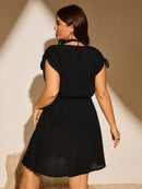 Vestido Feminino de Praia Com Cordão na Cintura - Alana. Plus Size