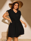 Vestido Feminino de Praia Com Cordão na Cintura - Alana. Plus Size